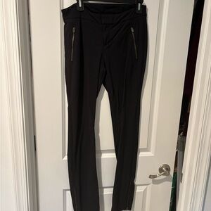 Black Slim Fit Pants with Zipper Details